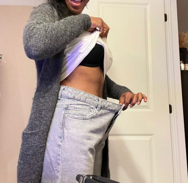 Dom dropping jean sizes after committing to whole foods.